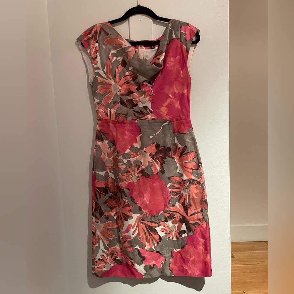 Banana Republic x Mad Men - Cowl Neck Floral Work Dress